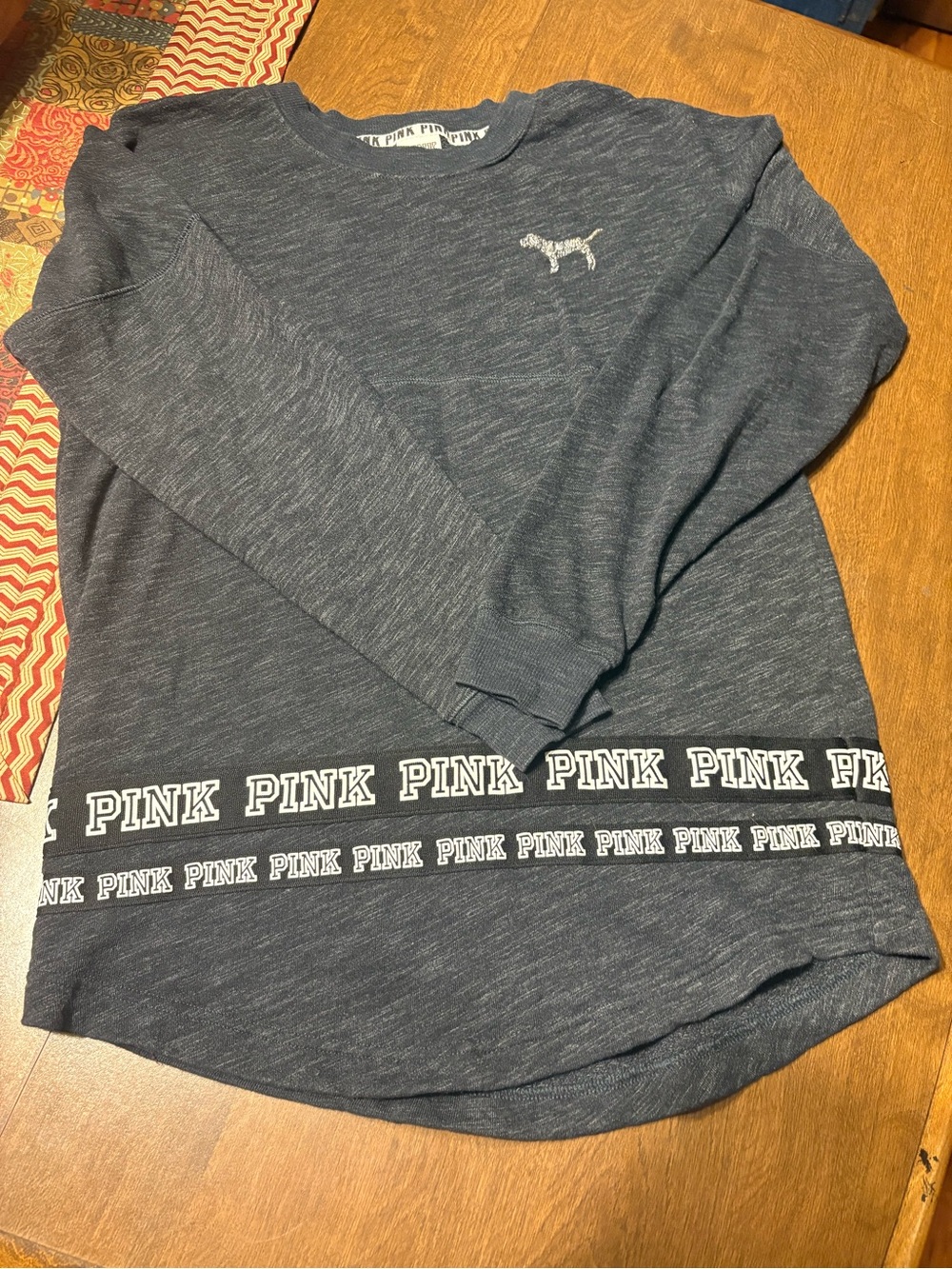 Victoria's Secret PINK Heathered Charcoal Gray Pullover Sweatshirt